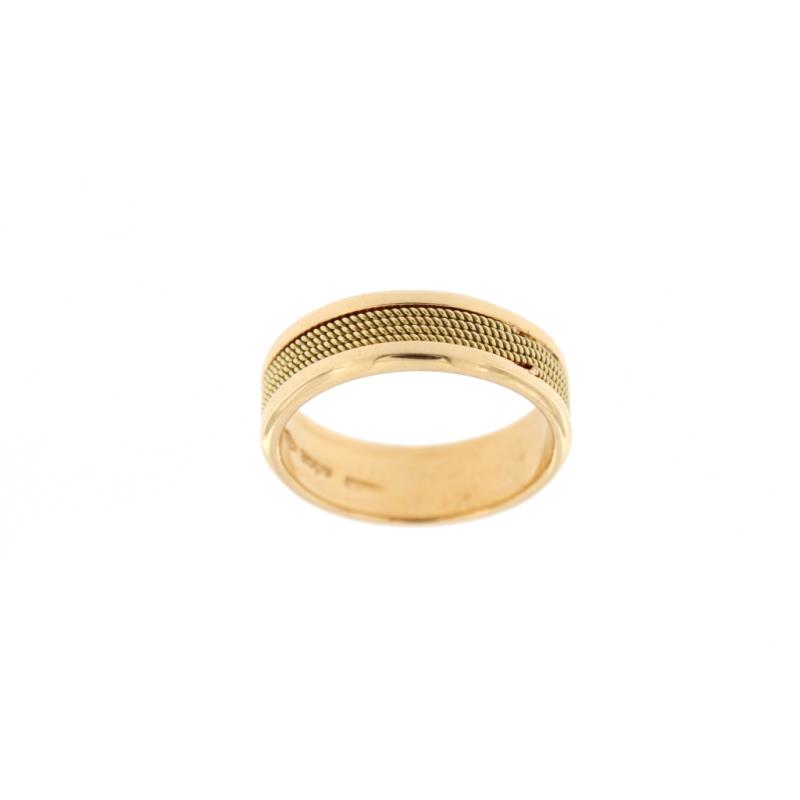 Anello in oro g 750/1000 fede con filo filigrana mis 11