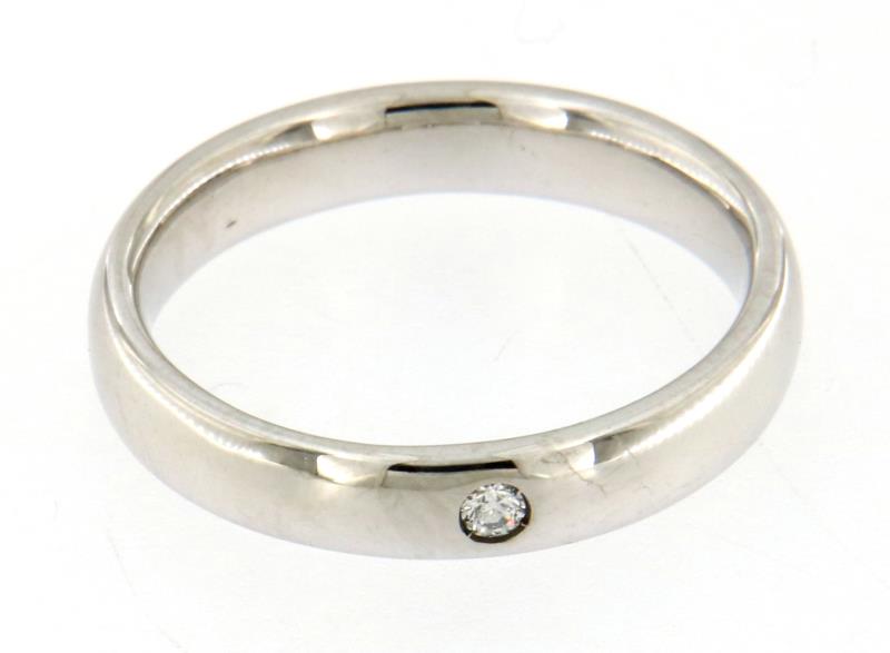 Anello oro bianco 750\1000 fede con diamantino