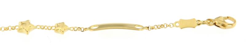 Bracciale bebe' oro giallo 750\1000 rolò con placca cm 12