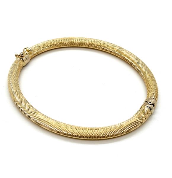 Bracciale  due ori 750/1000 rigido satinato