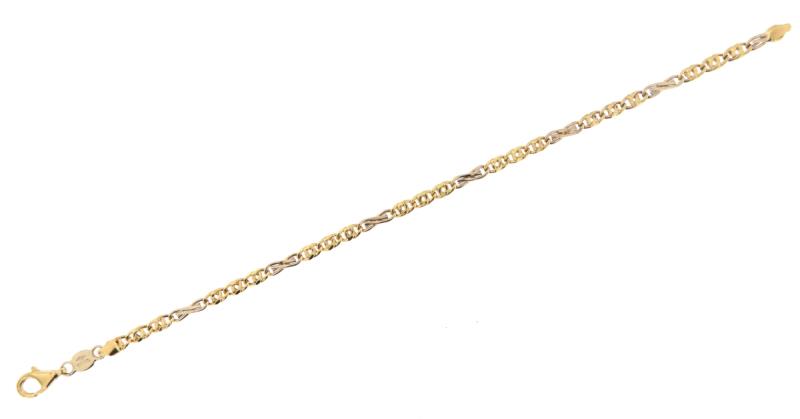 Bracciale in oro g/b 750/1000 occhio di pernice + infinito