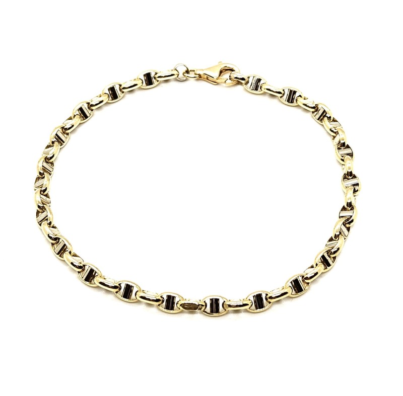 Bracciale  oro giallo 750/1000 maglia ancora cm 21