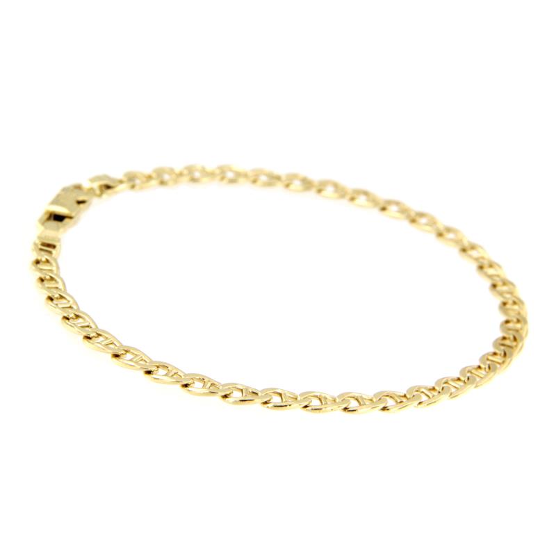 Bracciale oro giallo 750/1000 maglia grumetta con traversino - cm. 19
