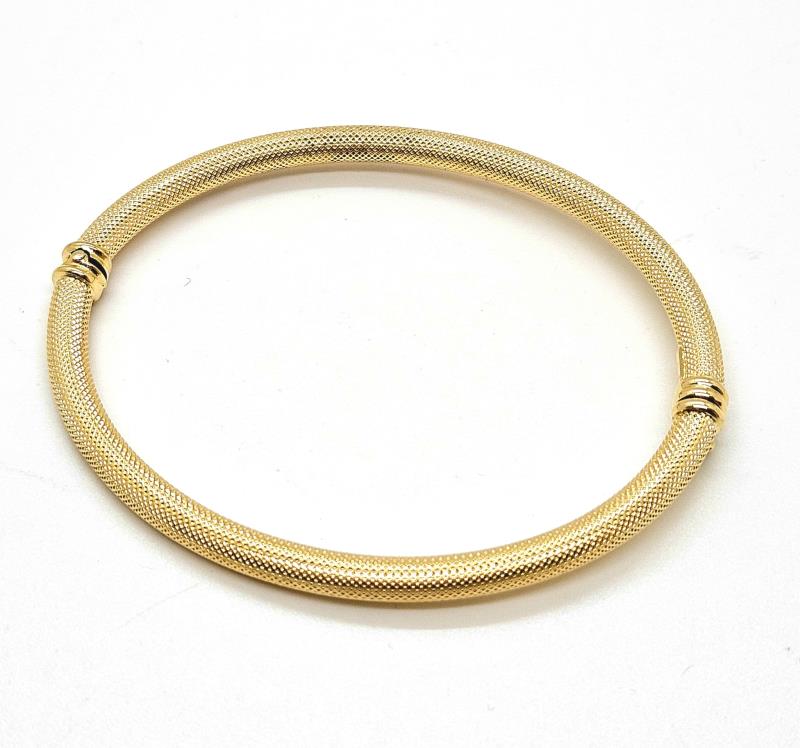 Bracciale  oro giallo 750/1000 rigido zigrinato