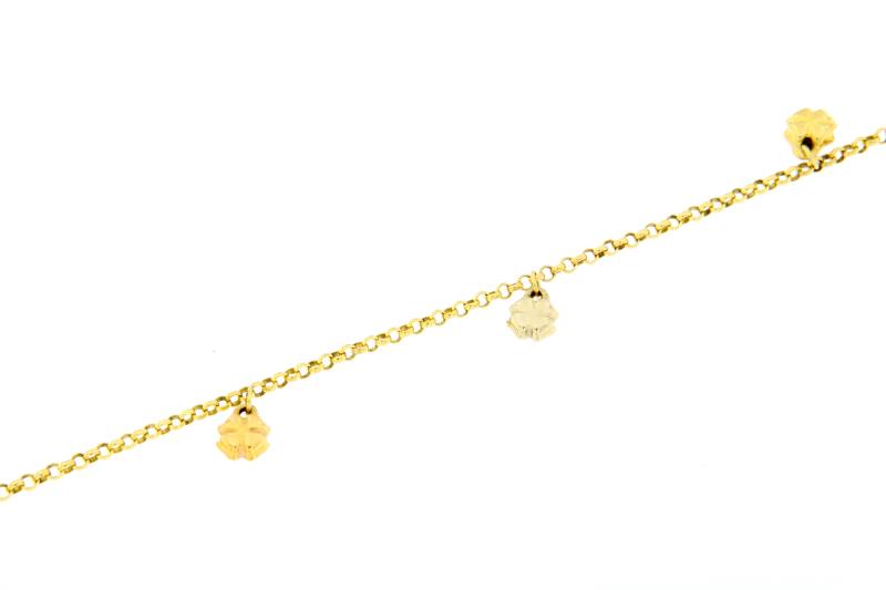 Bracciale oro giallo 750\1000 con ciondoli fiori