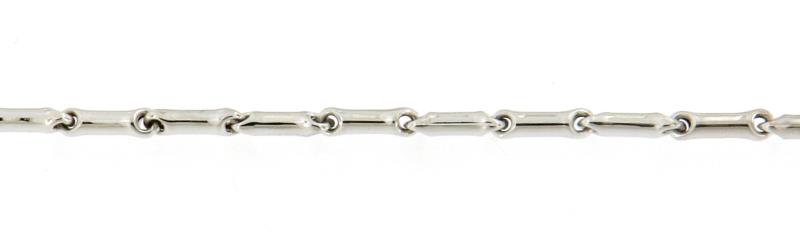 Chimento bracciale in oro  bianco 750\1000 a segmenti cm 17