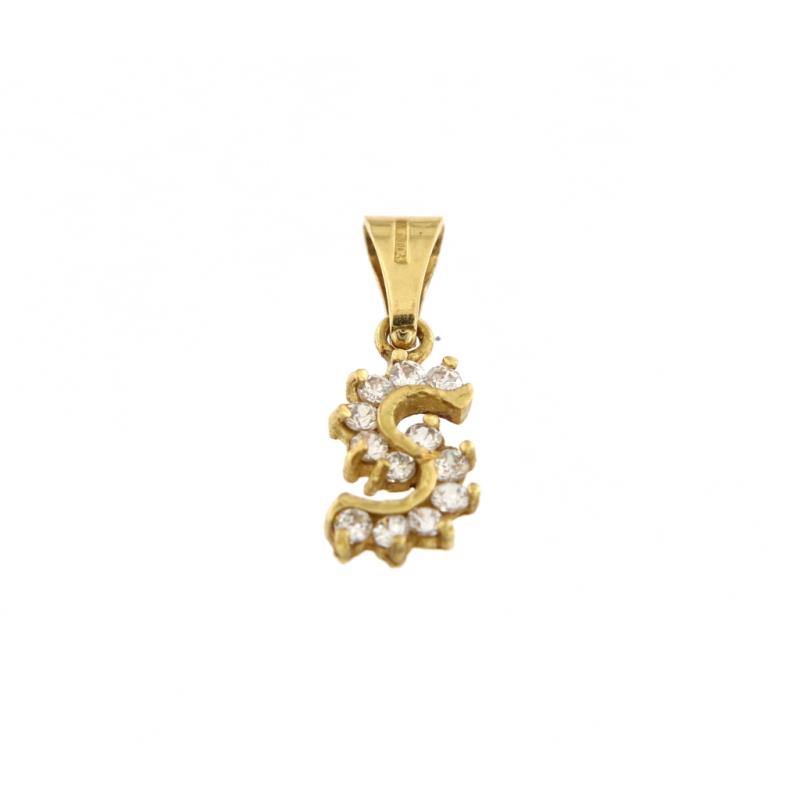 Ciondolo in oro g 750/1000 lett s zirc