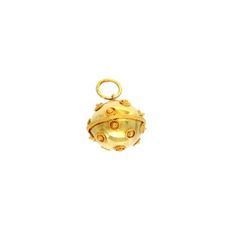 Ciondolo in oro g 750/1000 sfera filigrana