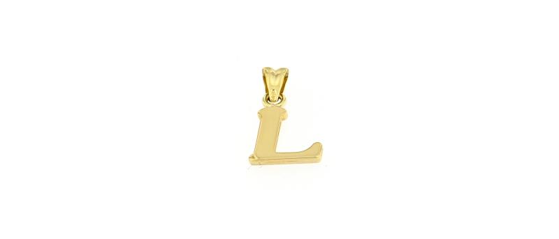 Ciondolo in oro giallo 750\1000 lettera l