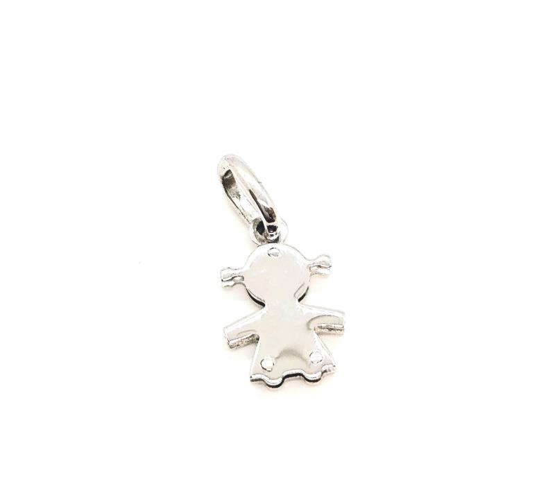 Ciondolo oro bianco 750/1000 bimba