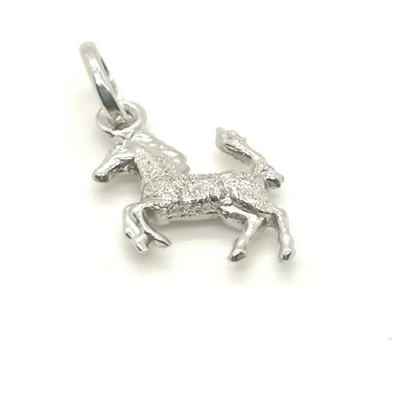 Ciondolo oro bianco 750/1000 mod. cavallo