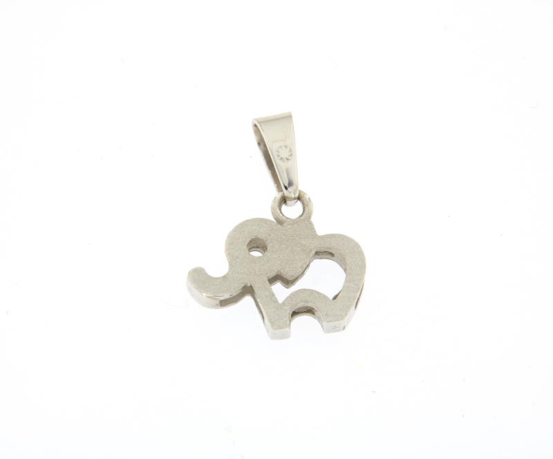 Ciondolo oro bianco 750\1000 elefante