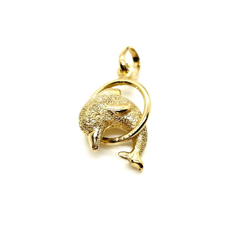 Ciondolo oro giallo 750/1000 mod. delfino satinato 