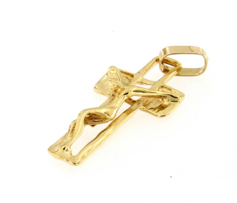 Ciondolo oro giallo 750\1000 croce  cm 4