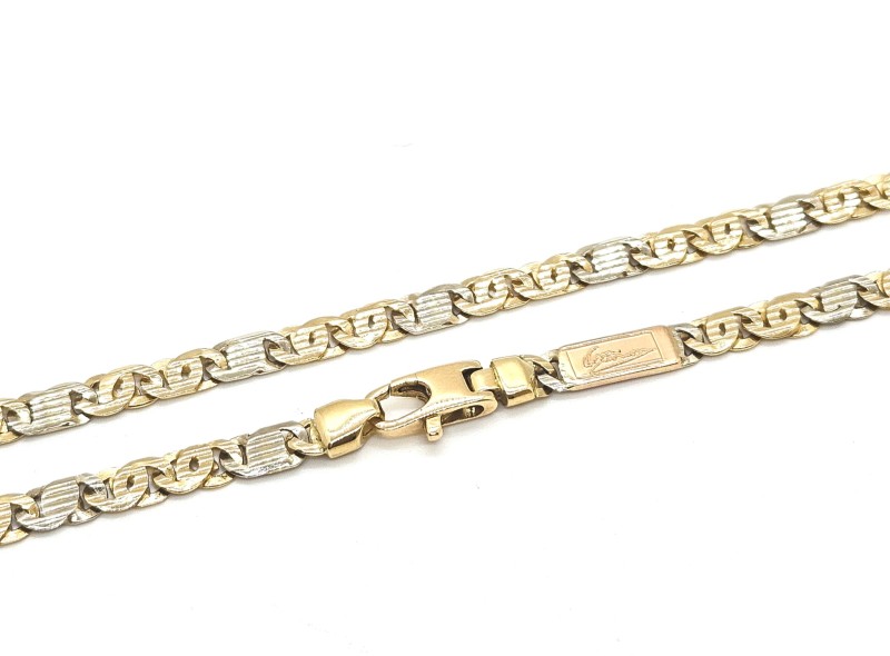 Collana tre ori 750/1000 maglia occhio di pernice cm. 60