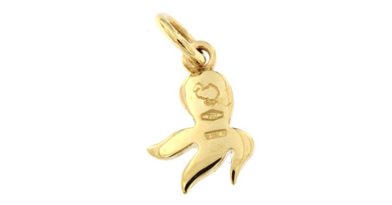 Dodo ciondolo in oro g 750/1000 polpo octopus cm 1,5 x 0,8 cm
