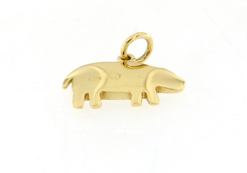 Dodo ciondolo in oro giallo 750\1000 ippopotamo