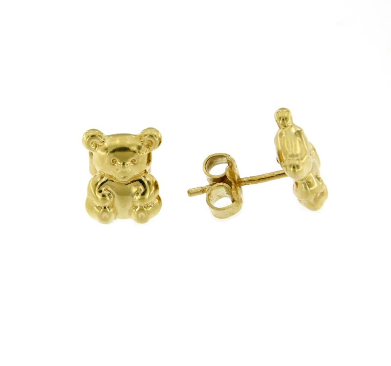 Coppia di orecchini oro giallo 750\1000  orsetti