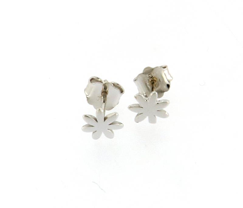 Coppia orecchini oro bianco 750/1000 fiore