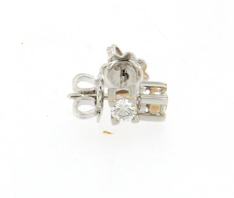 Salvini coppia di orecchini oro bianco 750\1000 con diamanti taglio brillante da 0,18 ct ciascuno purezza si1 e colore f 